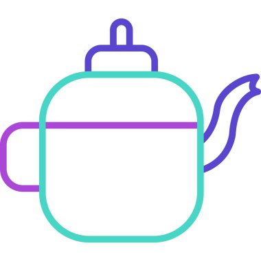 Çaydanlık. Web simgesi basit illüstrasyon