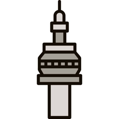 kule simgesi. Web için kule vektör simgesinin özet çizimi