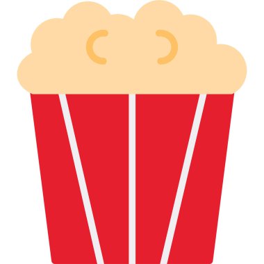 Patlamış mısır düz simgesi, vektör çizim