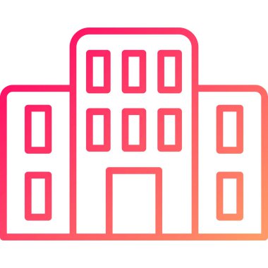 Bina. Web simgesi basit illüstrasyon