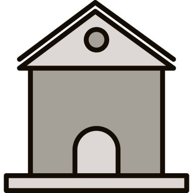 Bina. Web simgesi basit illüstrasyon