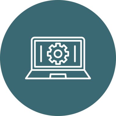 Dizüstü bilgisayar simgesi vektör çizimi