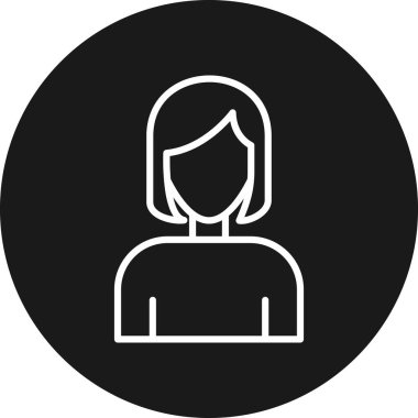 Uzun siyah saçlı bir kadının vektör çizimi