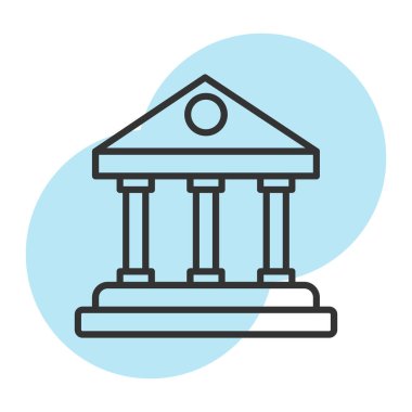 Banka binası simgesi vektörü