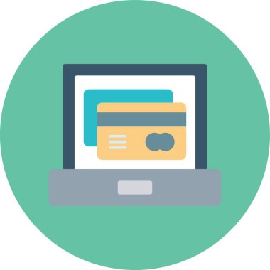 çevrimiçi alışveriş düz vektör simgesi