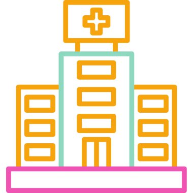 Hastane. Web simgesi basit illüstrasyon