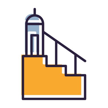 Merdivenli merdiven ikon vektör çizimi