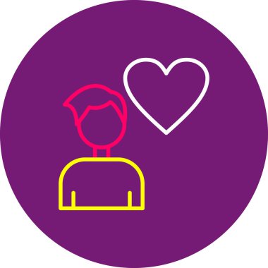 Aşk kalp ikonunun vektör illüstrasyonu