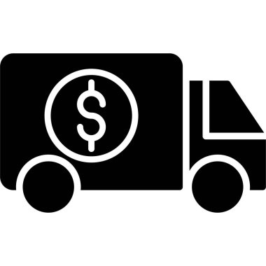 Doları teslim düz vektör simgesi