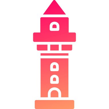 Deniz feneri. Web simgesi basit illüstrasyon