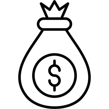 çanta para nakit simgesi ana hatları biçimi