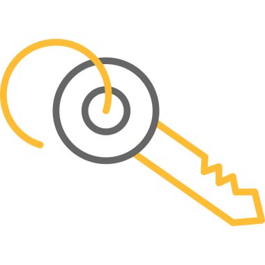 Ağ için beyaz arkaplanda izole edilmiş anahtar vektör simgesi