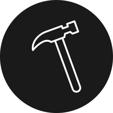 Çekiç Basit Vektör Simgesi İllüstrasyonu