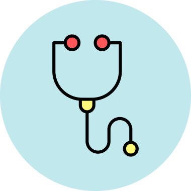 Steteskop ikonu. Web için steteskop vektör simgelerinin basit çizimi