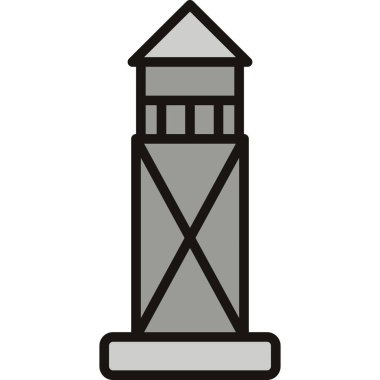 deniz feneri ikonu vektör illüstrasyonu