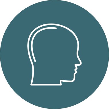 güzel baş profil vektör çizgisi simgesi