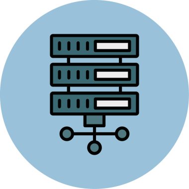Sunucu. Web simgesi basit illüstrasyon
