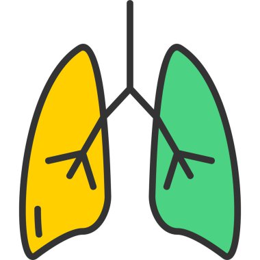 akciğer simgesi vektör çizimi çizimi