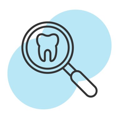 Diş sağlığı renkli çizgi simgesi