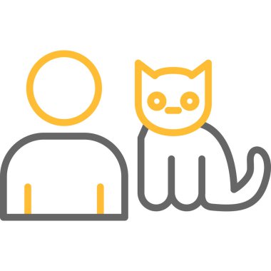 kedi ve top ikonu vektör illüstrasyonu