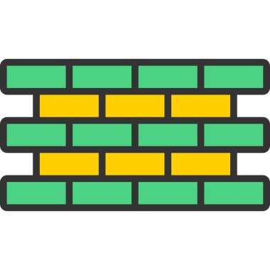 Duvar. Web simgesi basit illüstrasyon