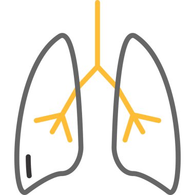 Akciğer vektör simgesi. Taslak çizim logo şablonu. beyaz arkaplanda izole