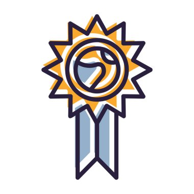 madalya ödülü ile şerit vektör çizim tasarım