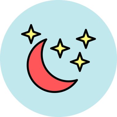 Ay. Web simgesi basit illüstrasyon