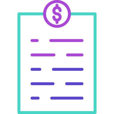 Bill Doları simge vektör illüstrasyonu