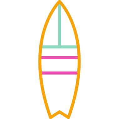 Sörf tahtası Basit Vektör Simgesi İllüstrasyonu