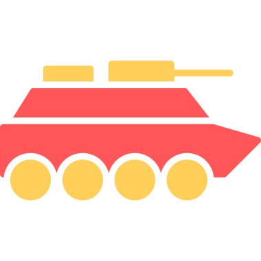 askeri tank simgesi vektör çizimi