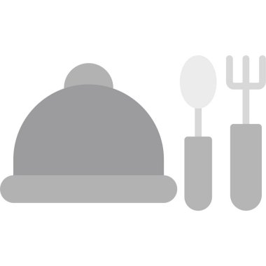 Kaşık ikonlu restoran şapkası. vektör illüstrasyonu