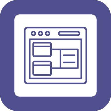 Web tarayıcı simgesi. Web tasarımı için basit web tarayıcı vektör simgesi çizimi