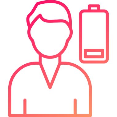 Cep telefonu olan bir adamın vektör çizimi