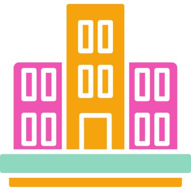 Bina. Web simgesi basit illüstrasyon