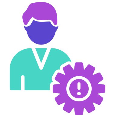 İnsan ve dişli. Basit simge