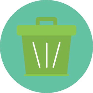 Çöp kutusu vektör simgesi. Eko-stil ikon çevre yeşil çöp torbasının basit bir gösterimi