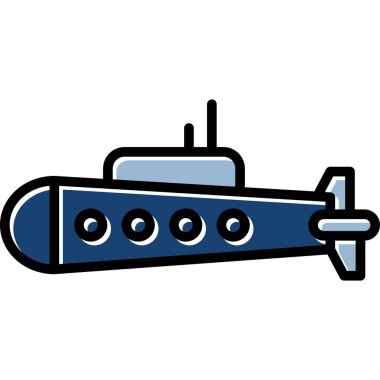 Denizaltı simge vektör çizim