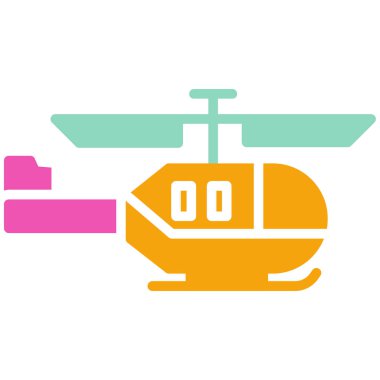 Helikopter. Web simgesi basit illüstrasyon