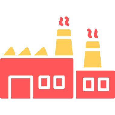 Fabrika. Web simgesi basit illüstrasyon