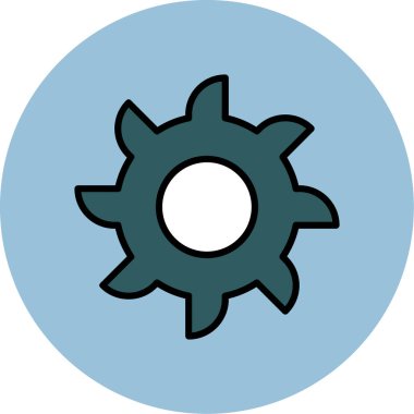 Vites düz yuvarlak vektör simgesi.