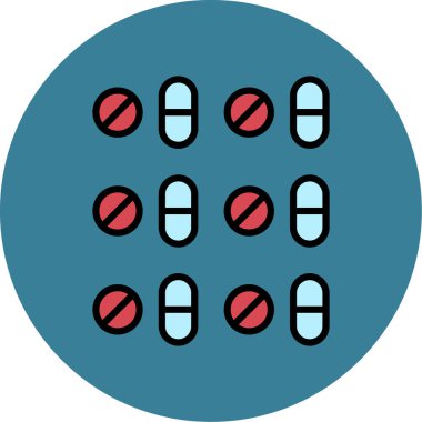 İlaç. Web simgesi basit illüstrasyon