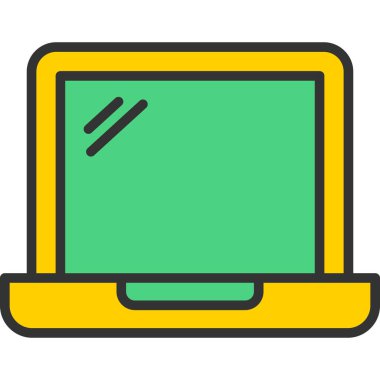 dizüstü bilgisayar simgesi. dizüstü bilgisayar vektör rengini beyaza izole et