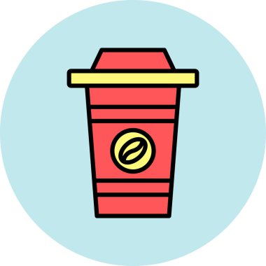 Düz bir kahve fincanının vektör simgesi