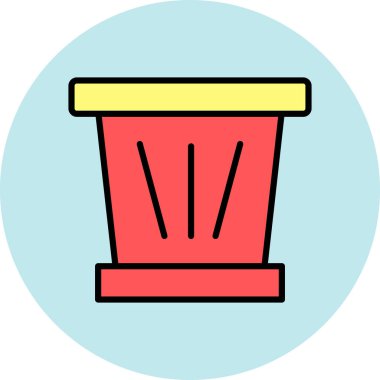 Çöp kutusu simgesi vektör illüstrasyonu