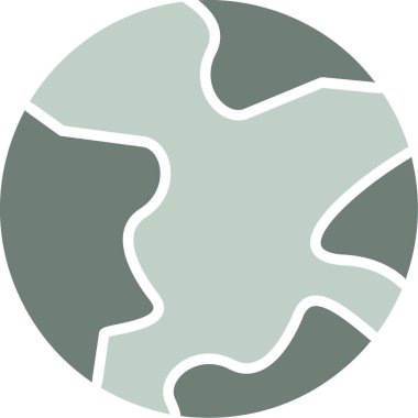 Dünya gezegeninin simgesi düz bir şekilde