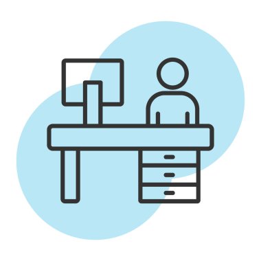 Ofis ve modern simgenin vektör illüstrasyonu