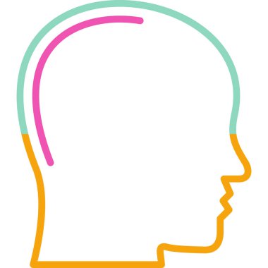 Güzel beyinli insan kafasının vektör çizimi