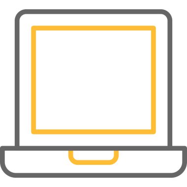 Soyut arkaplanda dizüstü bilgisayar simgesi izole edildi