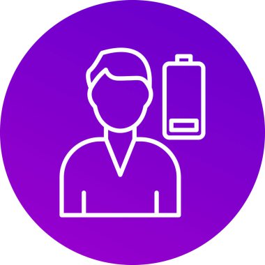 Telefon kabartma vektör simgesine sahip eşsiz bir adam